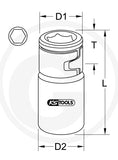 KS Tools 1/4" Bit-Adapter Stecknuss mit Spannring